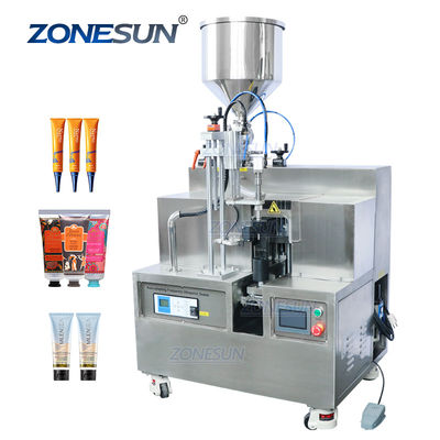 品質  ZONESUN Food Toothpaste Semi Automatic Plastic Cosmetics Cream Lip Gloss Ointment Honey Gels Tube Filling And Sealing Machine 工場