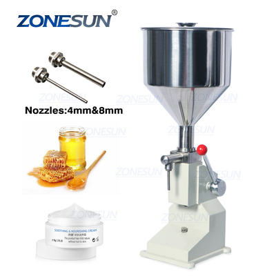 ZONESUN A03 Manual Food Paste Polish Food Processor 5-50ml Vial Filler Sauce Jam Nail Bottle Honey Liquid Filling Machine Cream